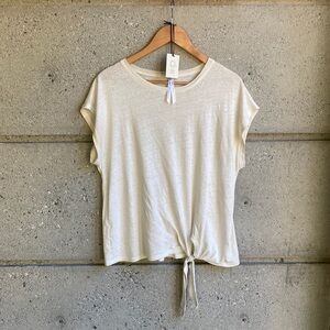 Paper Label Tie Front Boxy Tee